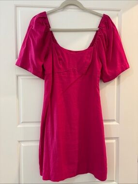a new day Hot Pink Puff-Sleeve Mini Dress